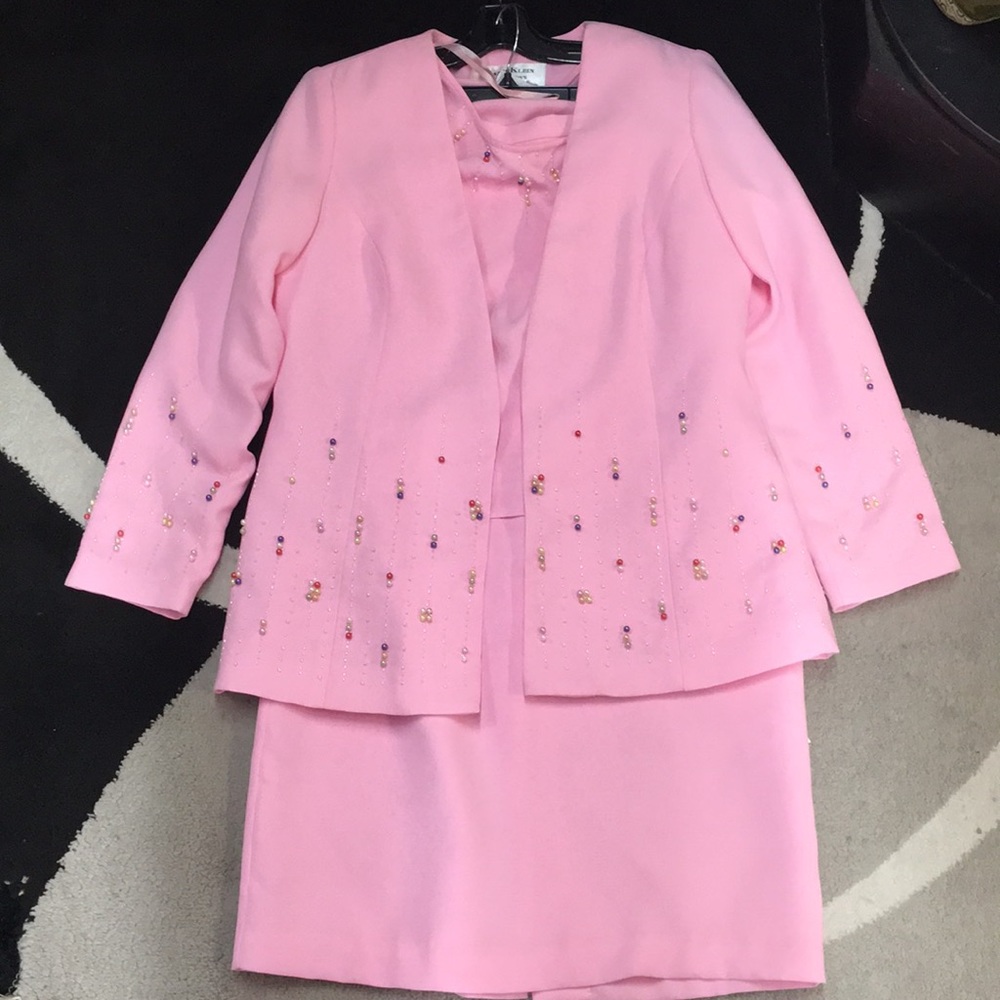 Maxie Klein sz 12 3pc pink women’s dress suit